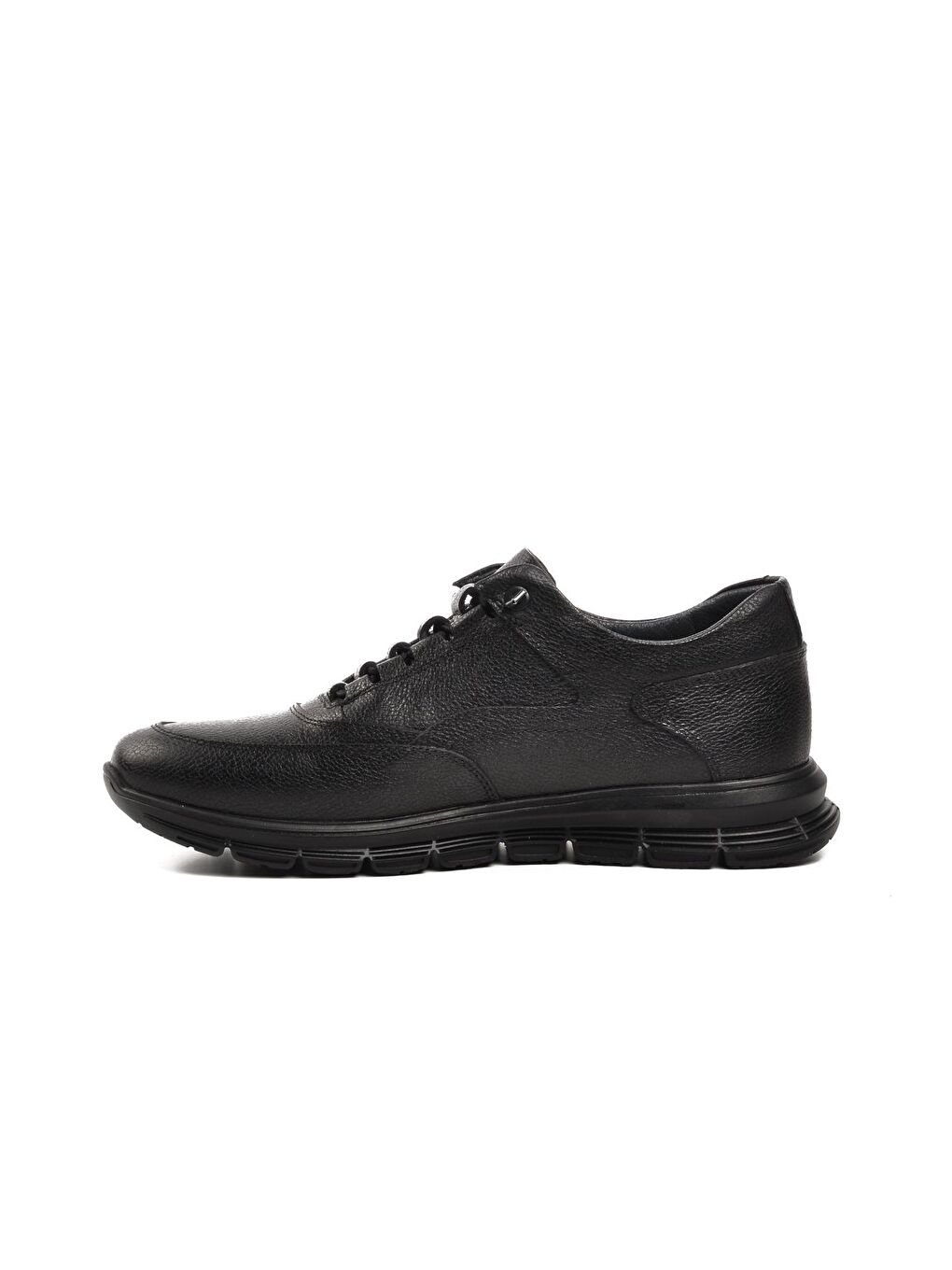 Siyah Hakiki Deri Erkek Sneaker Ayakkabı 7329-1