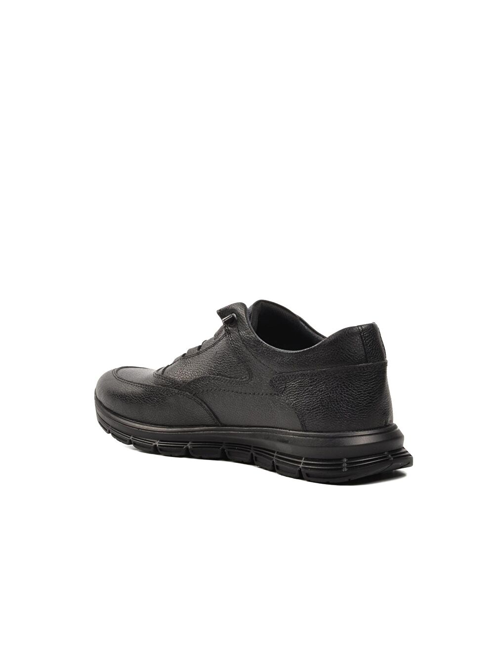 Siyah Hakiki Deri Erkek Sneaker Ayakkabı 7329-3