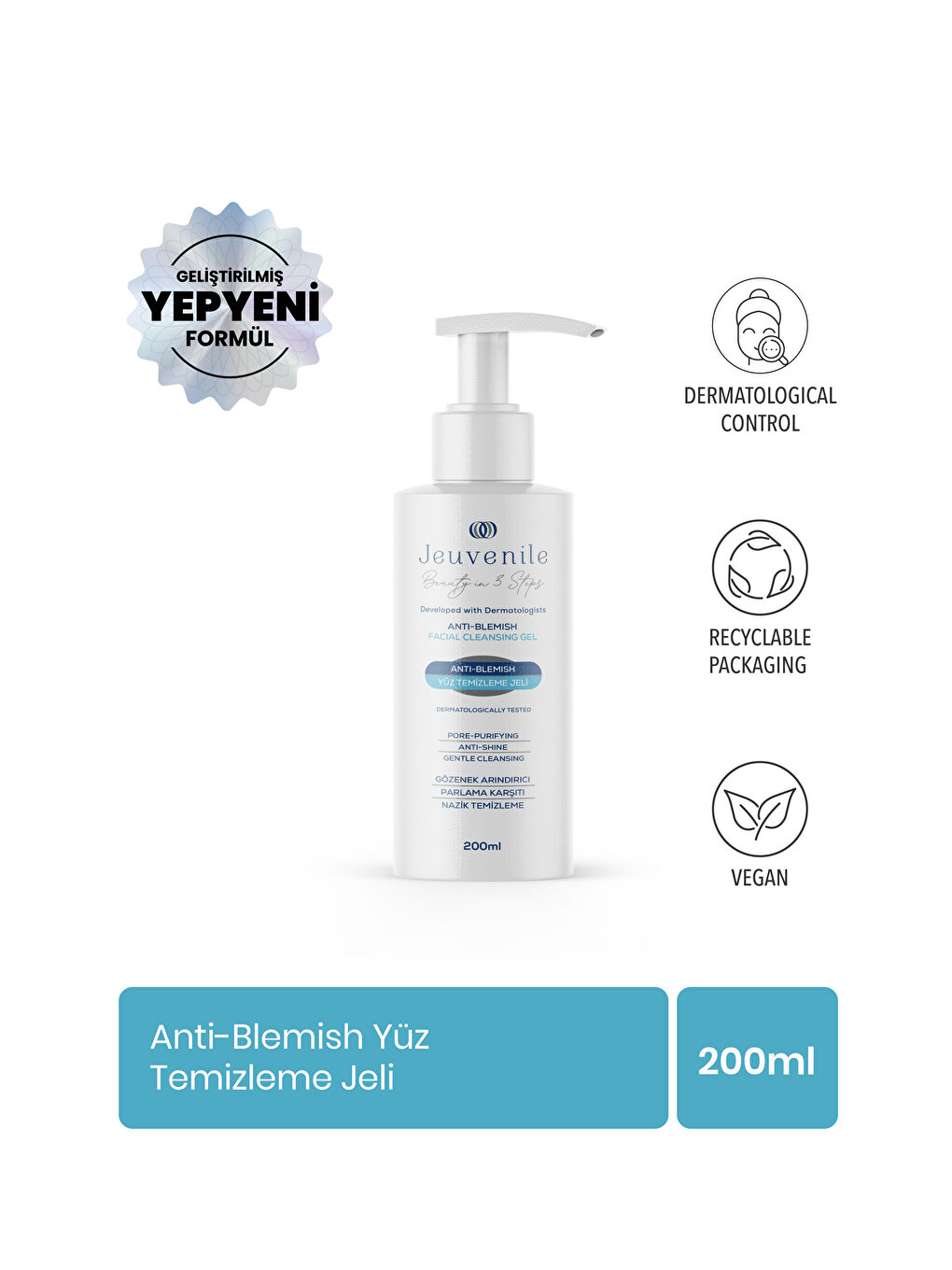 Lekeli Ciltlere Özel Glikolik Asit Içerikli Leke Karşıtı Yüz Temizleme Jeli