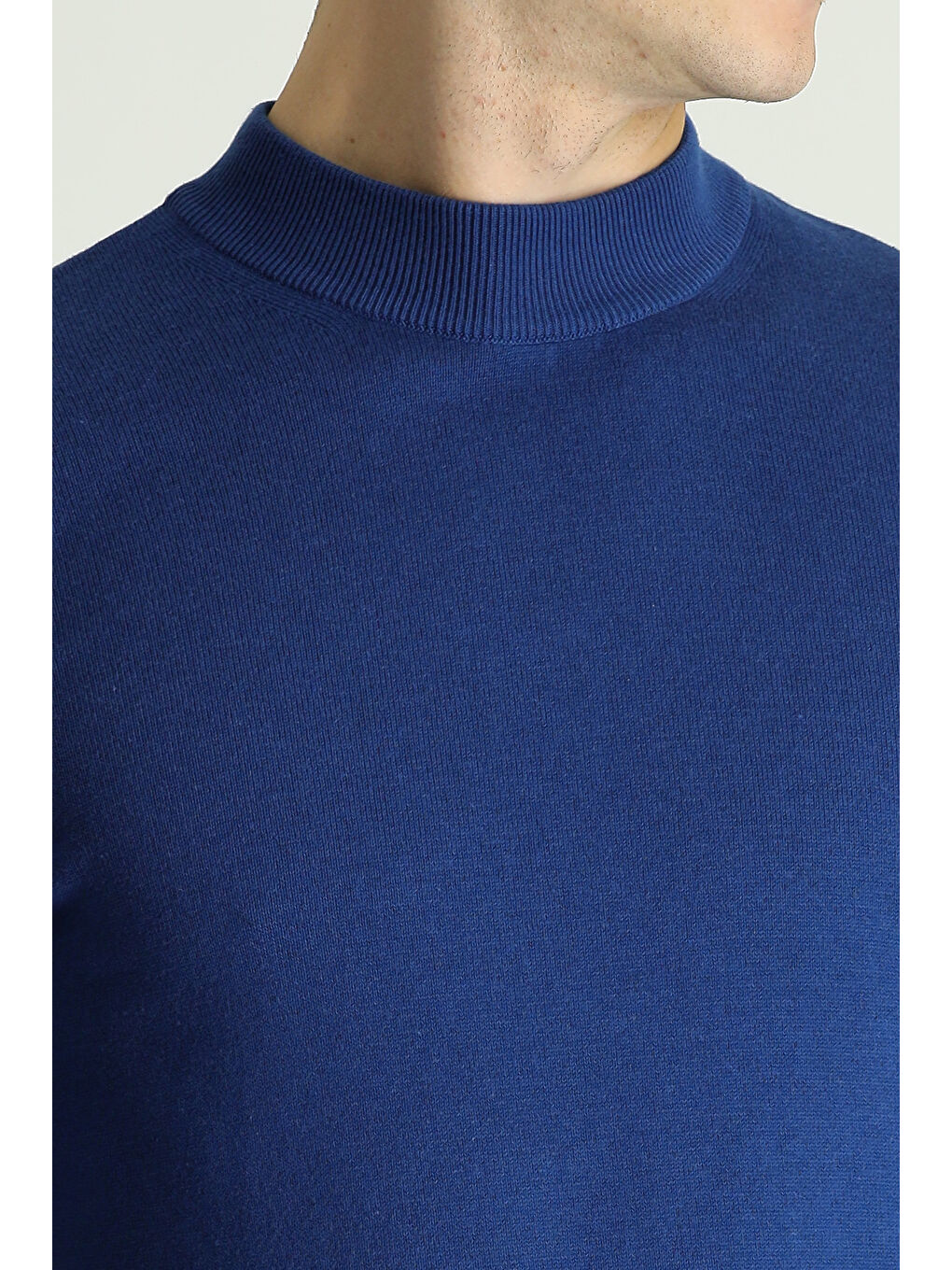 İndigo Bato Yaka Regular Fit Pamuklu Triko Büyük Beden Kazak-3