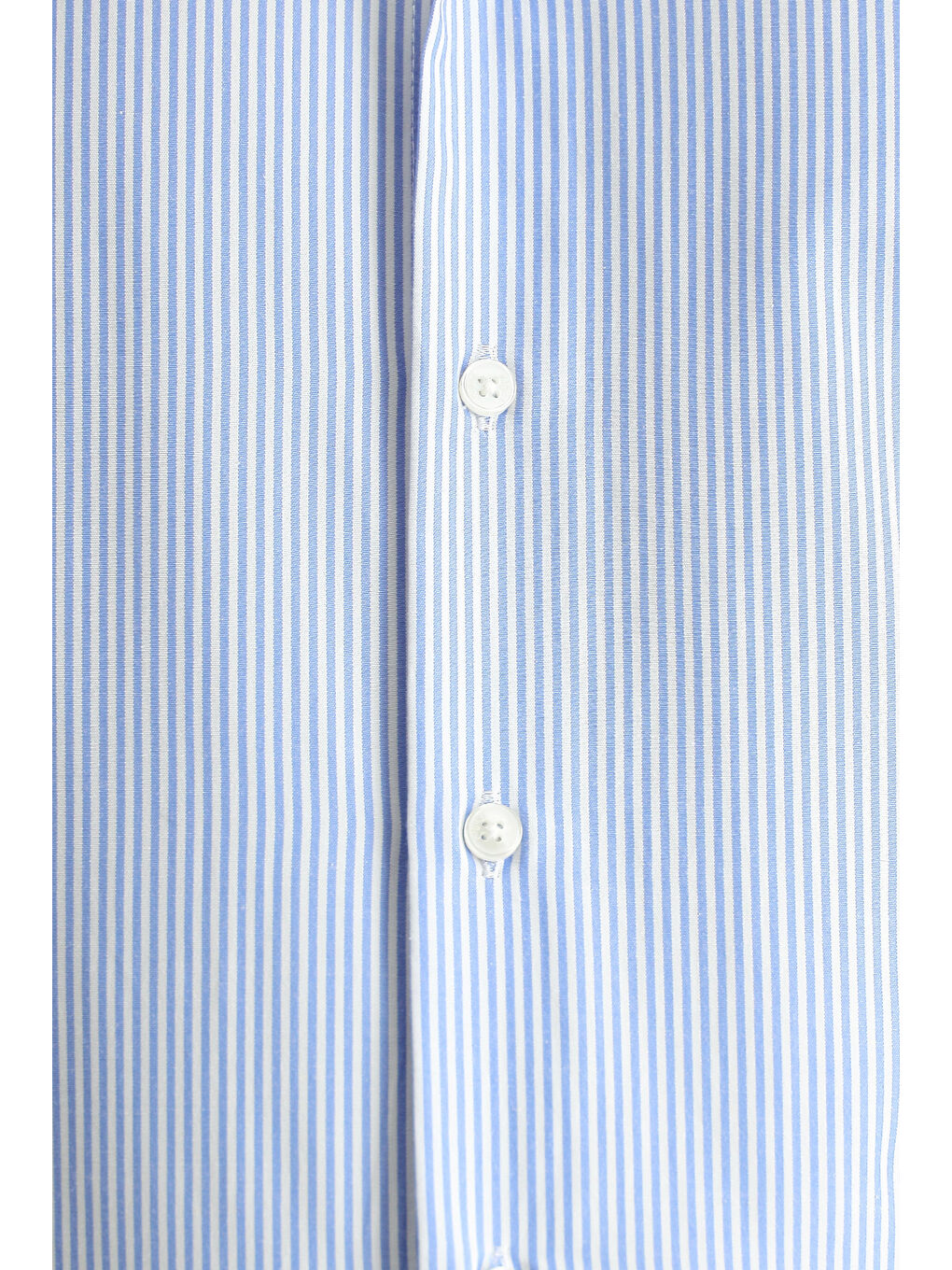Mavi Uzun Kol Slim Fit Dar Kesim Çizgili Pamuklu Kolay Ütülenebilir Gömlek-5