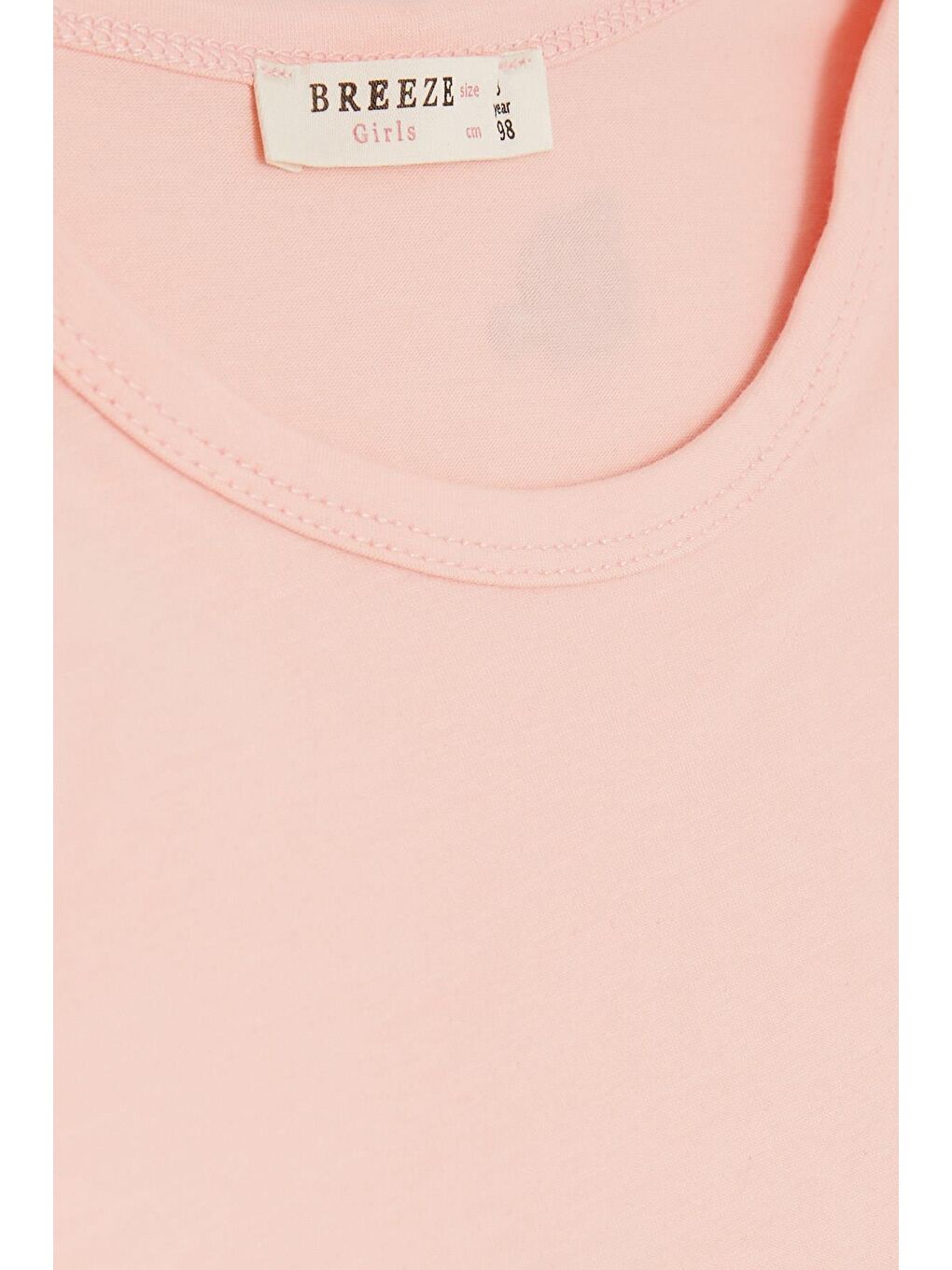 Pembe Kız Çocuk Uzun Kollu Tişört Omuzu Güpürlü Somon (3-6 Yaş)-2