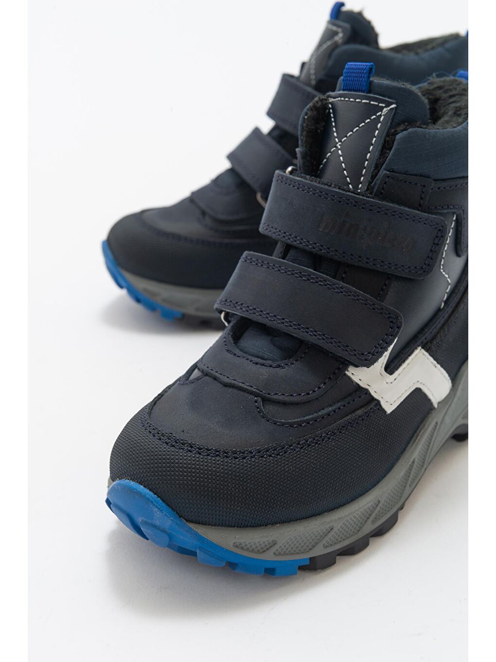 Erkek Çocuk Lacivert Hakiki Deri Anatomik Trekking  Bot-1