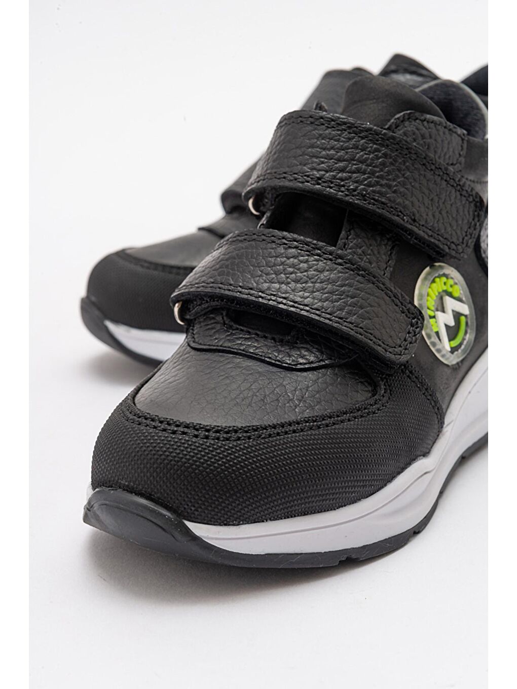 Erkek Çocuk Siyah Hakiki Deri Anatomik Günlük Bot-1