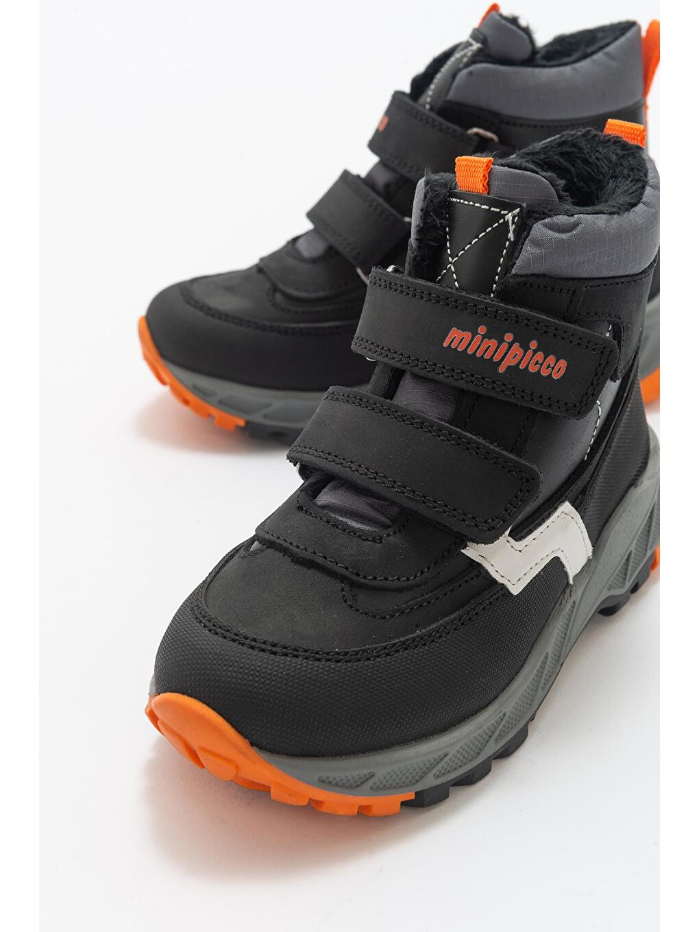 Erkek Çocuk Siyah Hakiki Deri Anatomik Trekking  Bot-1