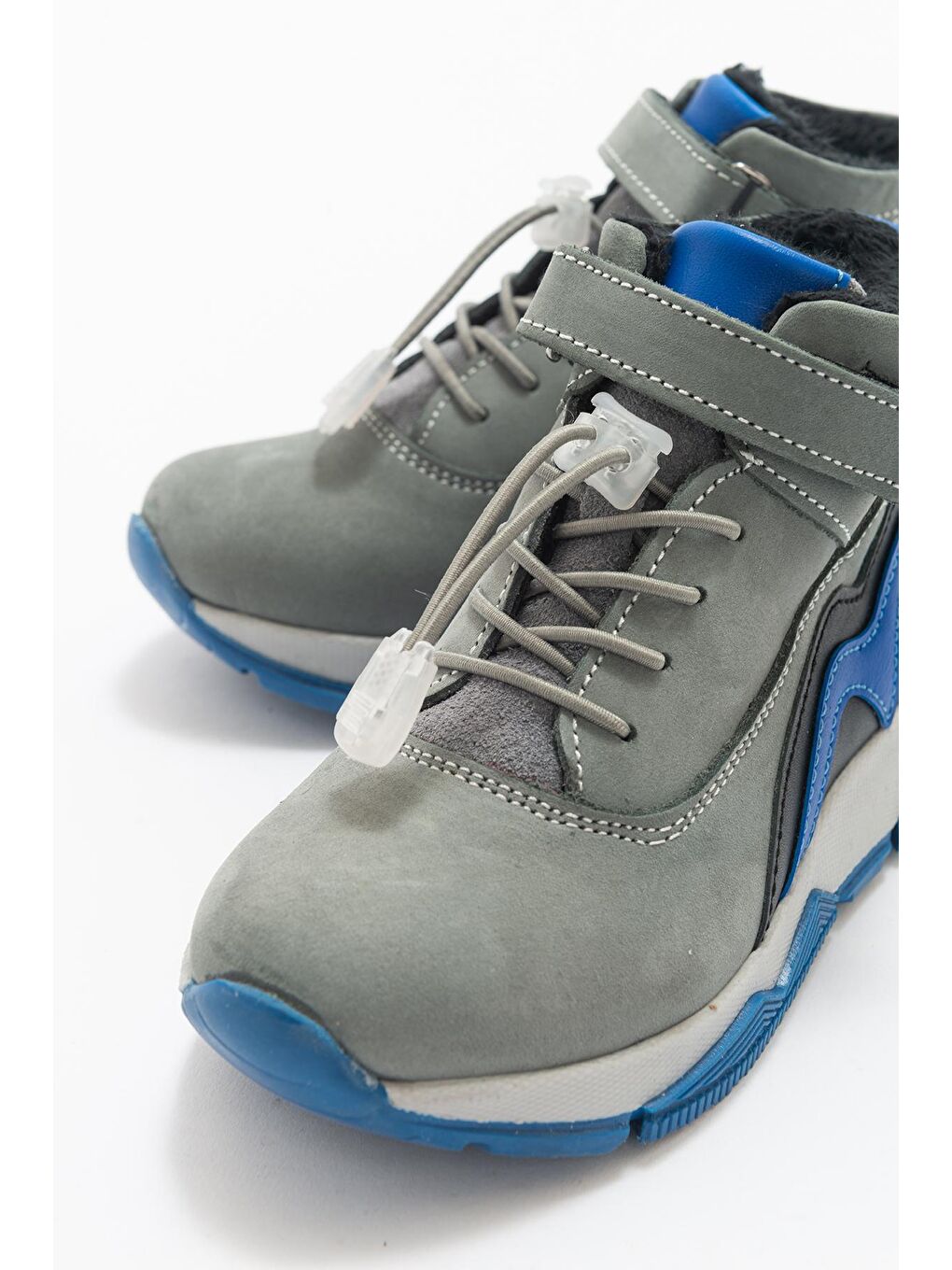 Erkek Çocuk Gri Hakiki Deri Anatomik Günlük Bot-1