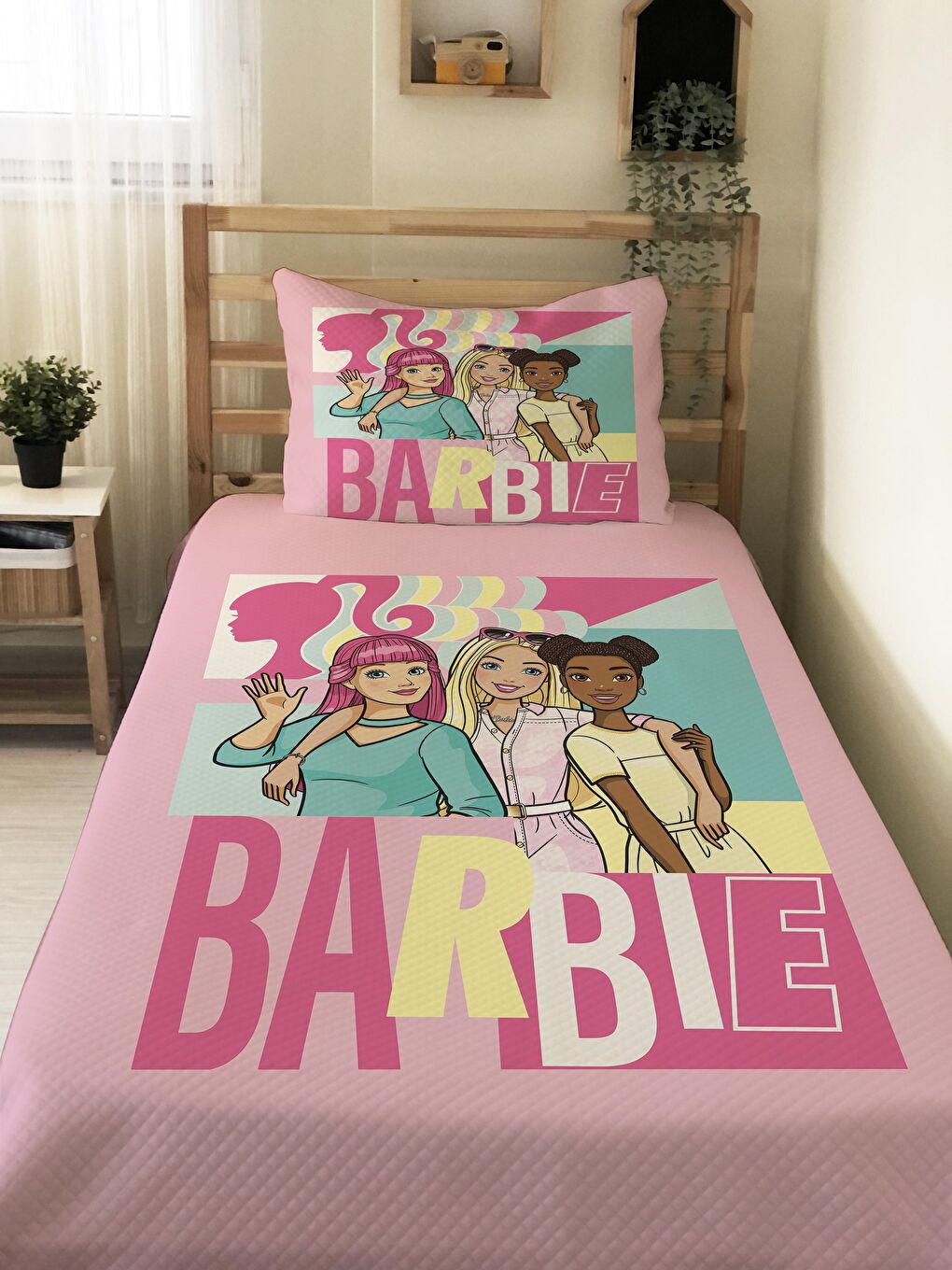 Karışık Prenses Kız Desenli Bebek Ve Çocuk Baskılı Tek Kişilik Pike Takımı 160x230