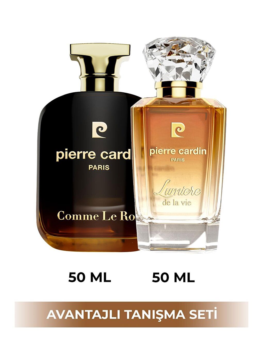 Pierre Cardin Şeftali Lumiere De La Vie Edp 50 ml Kadın Parfüm ve Comme Le Roi Edp 50 ml Erkek Parfümü Seti