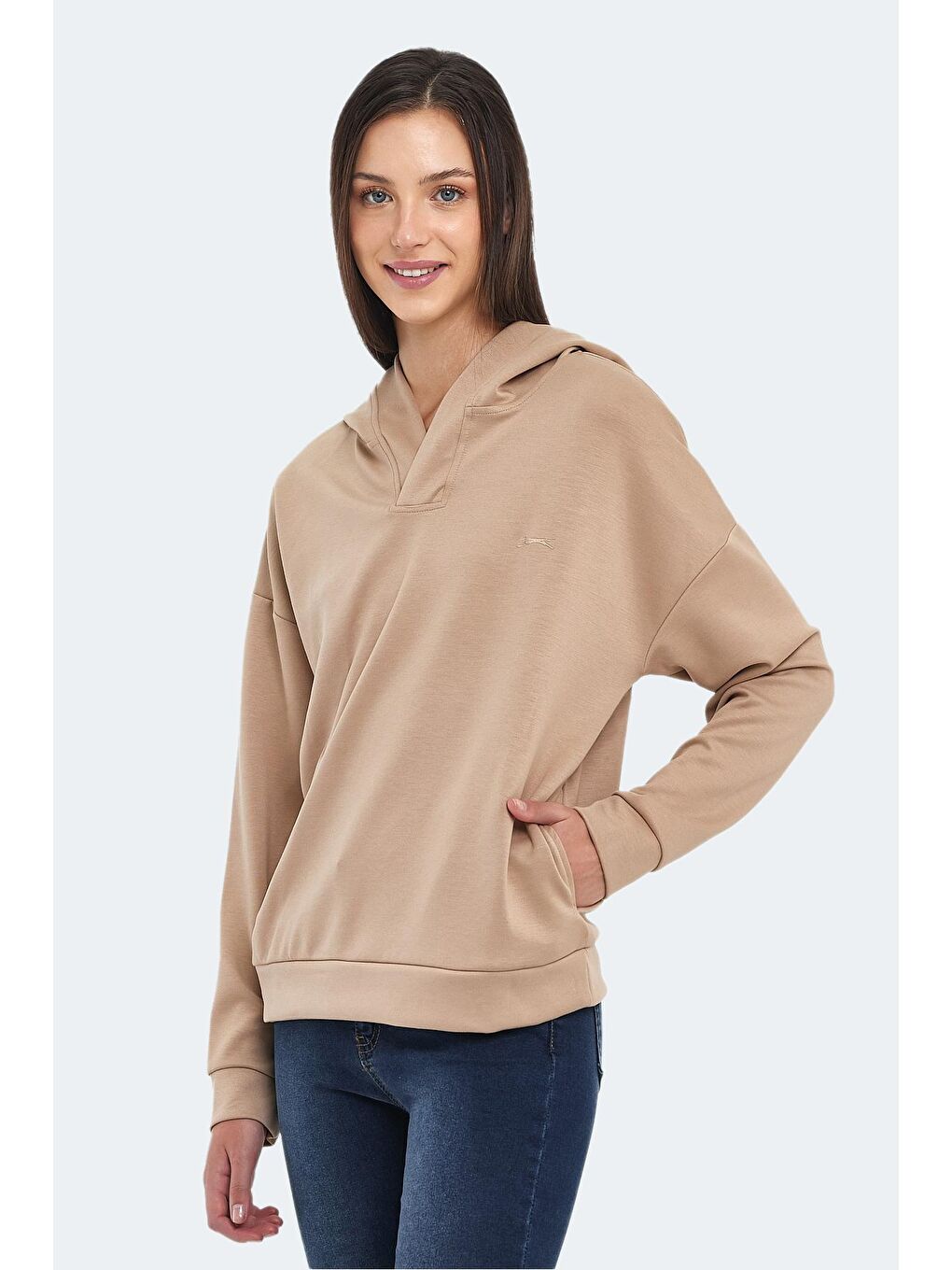 SLAZENGER Bej KENZIE I Kadın Sweatshirt Bej - 2