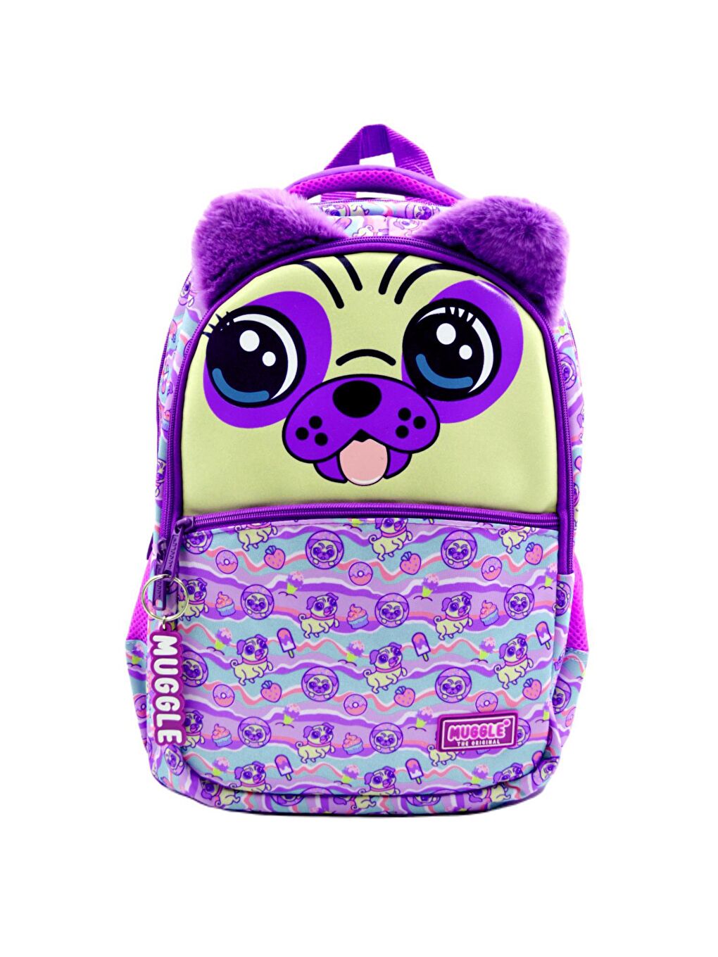 3 Bölmeli Dog Mor Okul Sırt Çantası (MU-6962)