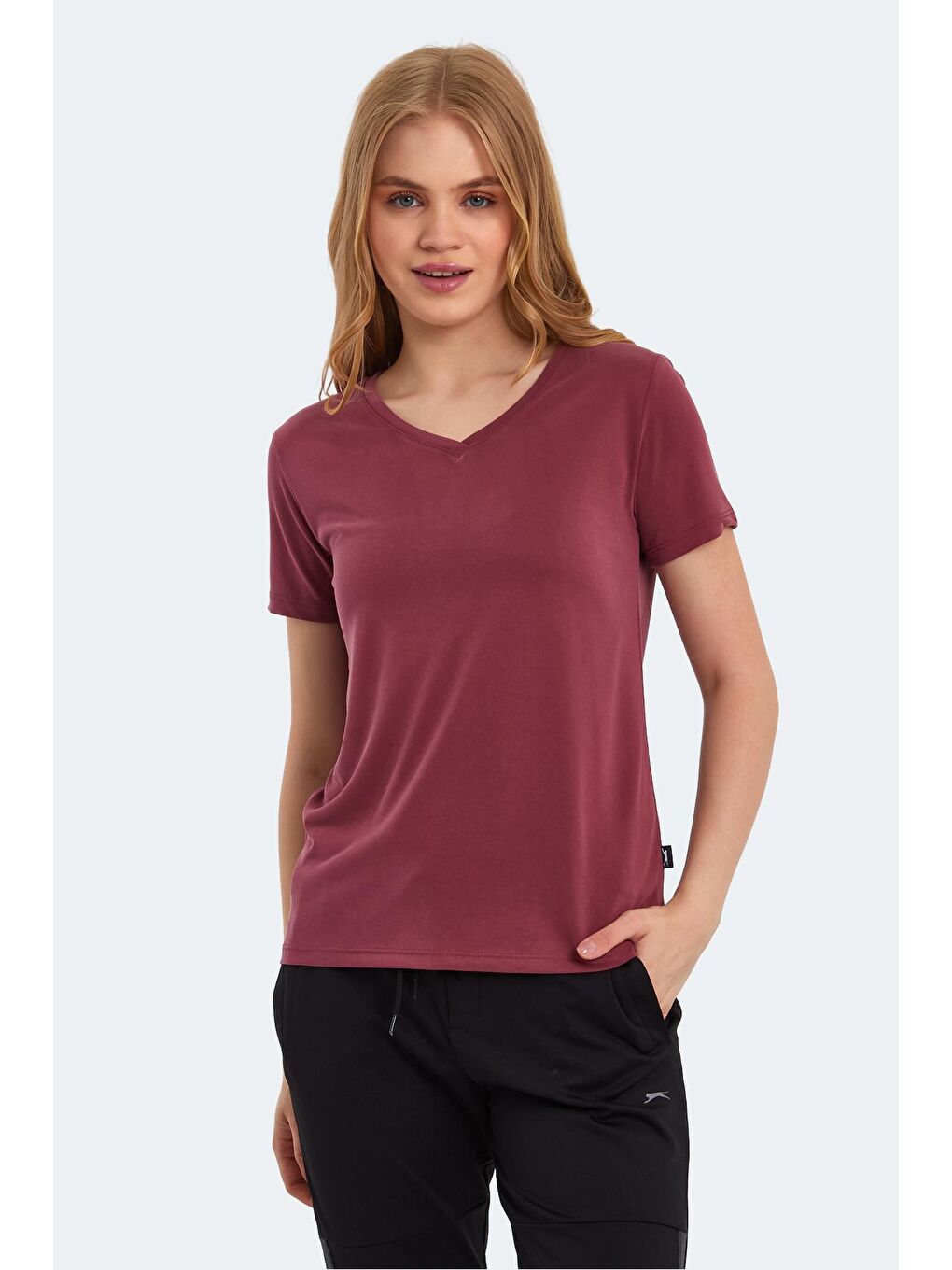 SLAZENGER Bordo PERICAS Kadın T-Shirt Bordo