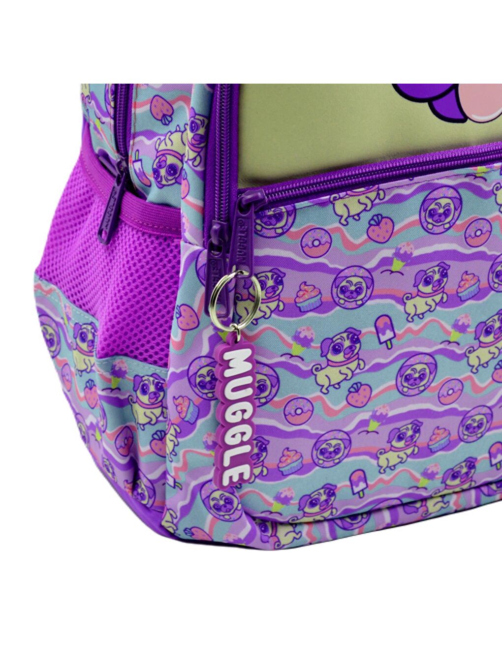 3 Bölmeli Dog Mor Okul Sırt Çantası (MU-6962)-3