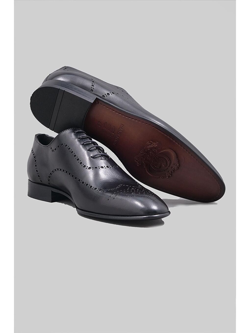 Siyah Dorian Hakiki Deri Kösele Taban Klasik Bağcıklı Ayakkabı Erkek-2