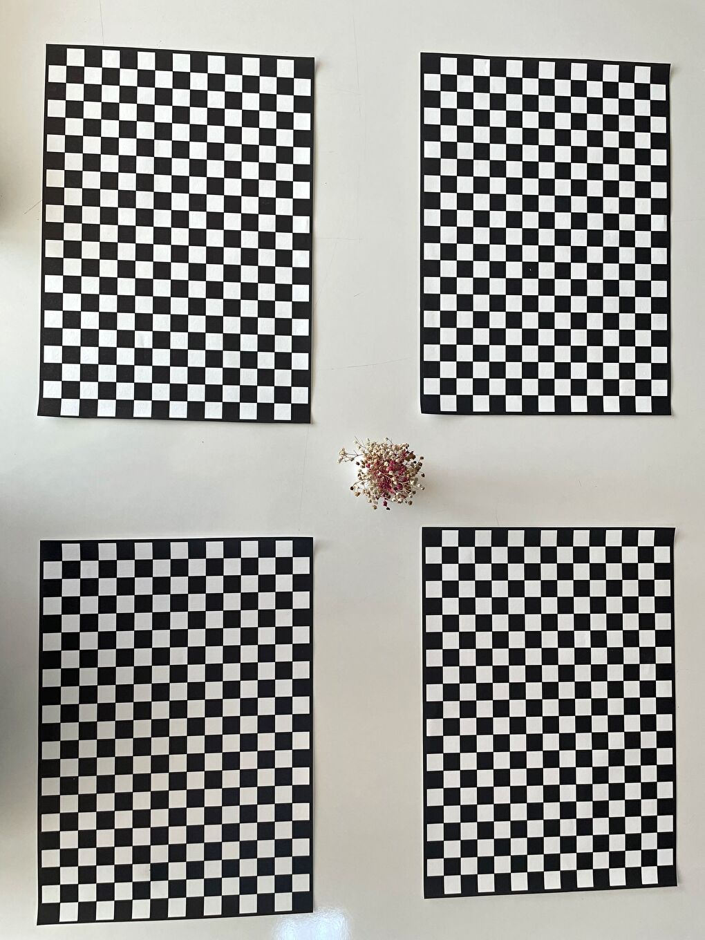 Siyah Dama Desen Amerikan Servis 4'lü-1