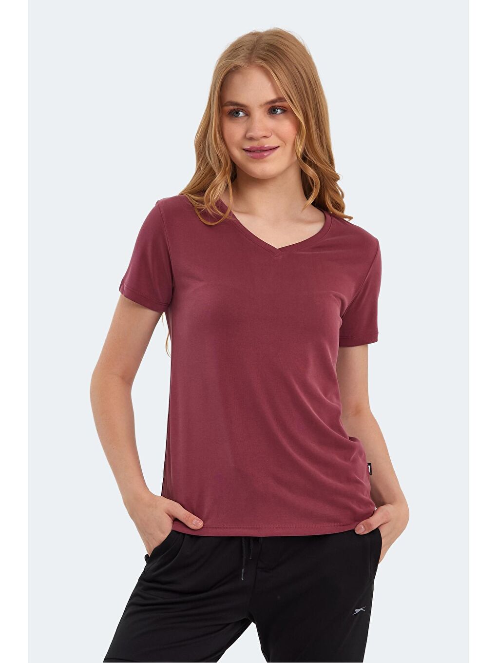 SLAZENGER Bordo PERICAS Kadın T-Shirt Bordo - 4