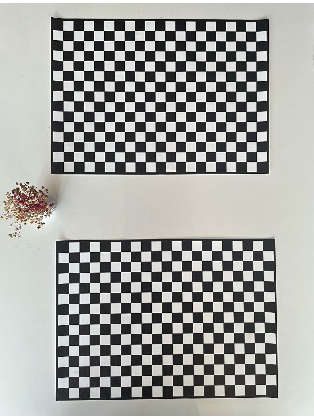 Siyah Dama Desen Amerikan Servis 4'lü-2