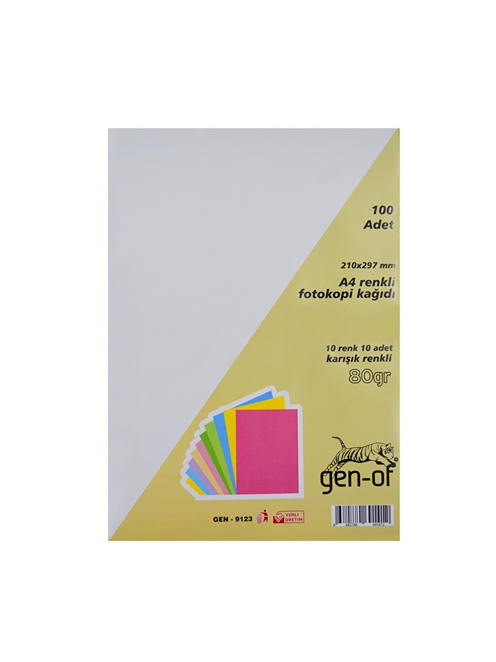 A4 80 g/m² Renkli Fotokopi Kağıdı 10 Renk 100 lü-3