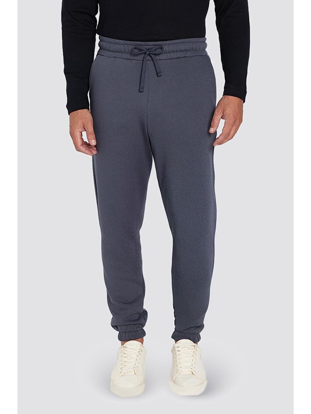 Unisex Relax Fit Rahat Kesim Şardonlu 3 Cepli Lastikli Jogger Paça Gri Erkek Jogger Eşofman Altı