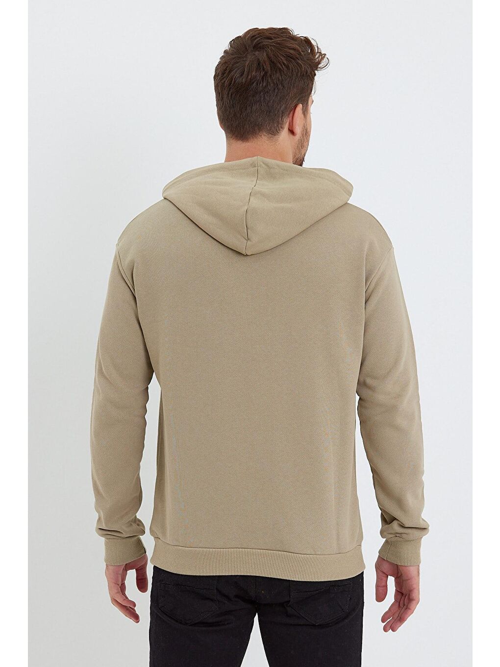 Haki Erkek Kapüşonlu Sweatshirt-4