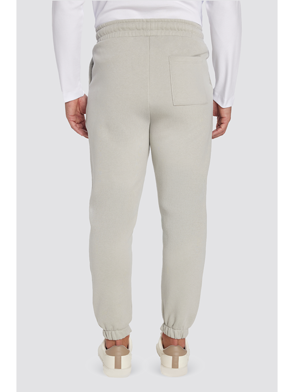 Bej Unisex Relax Fit Rahat Kesim Şardonlu 3 Cepli Lastikli Jogger Paça Taş Renk Eşofman Altı-4