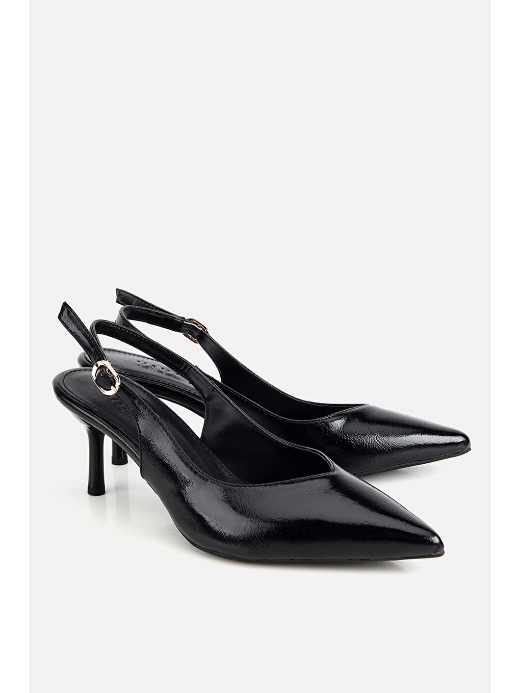 Kadın Siyah Arkası Açık İnce Topuklu Stiletto-1