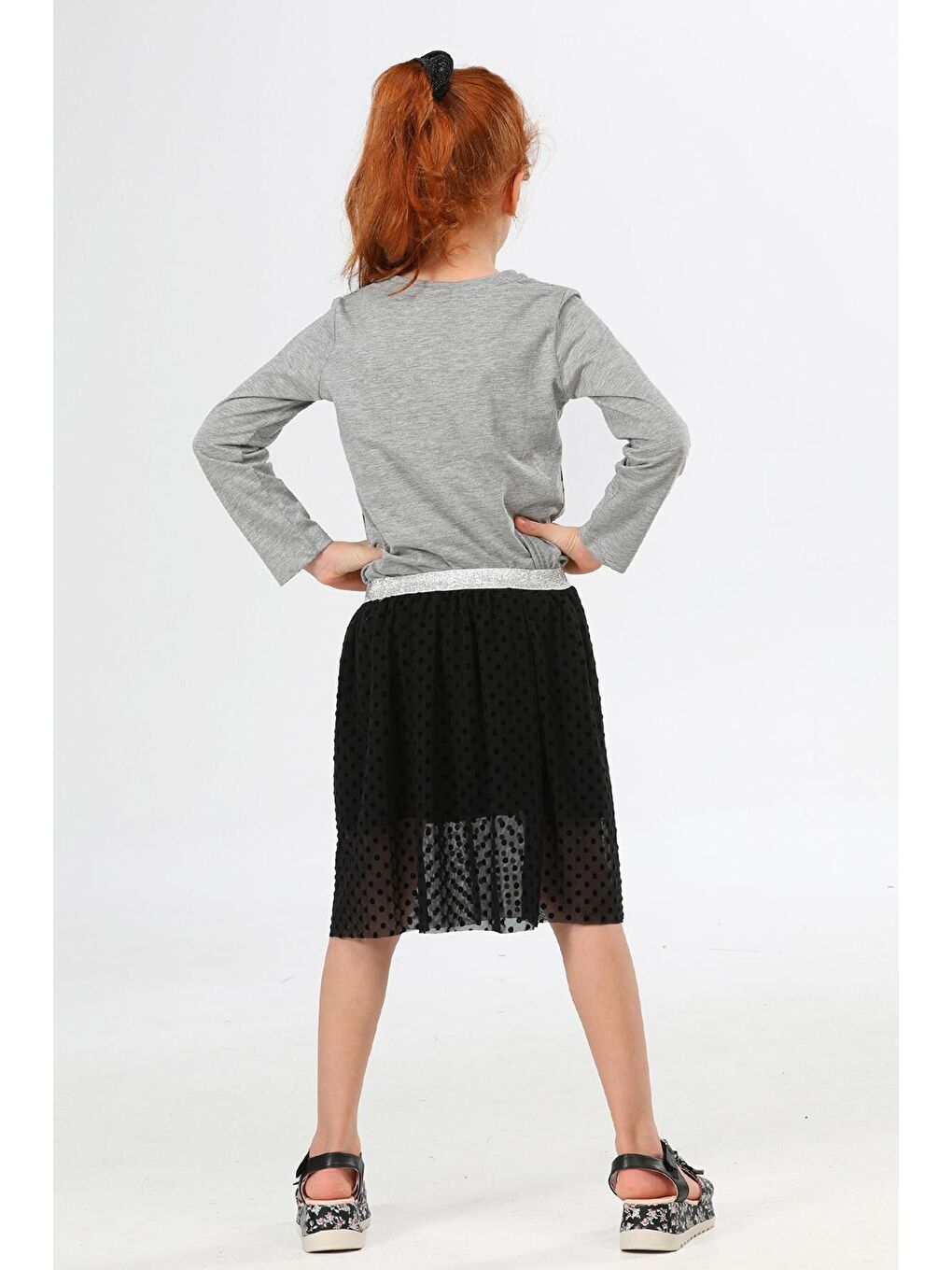 Gri Star Tunik+Tüllü Skirt Takım-1