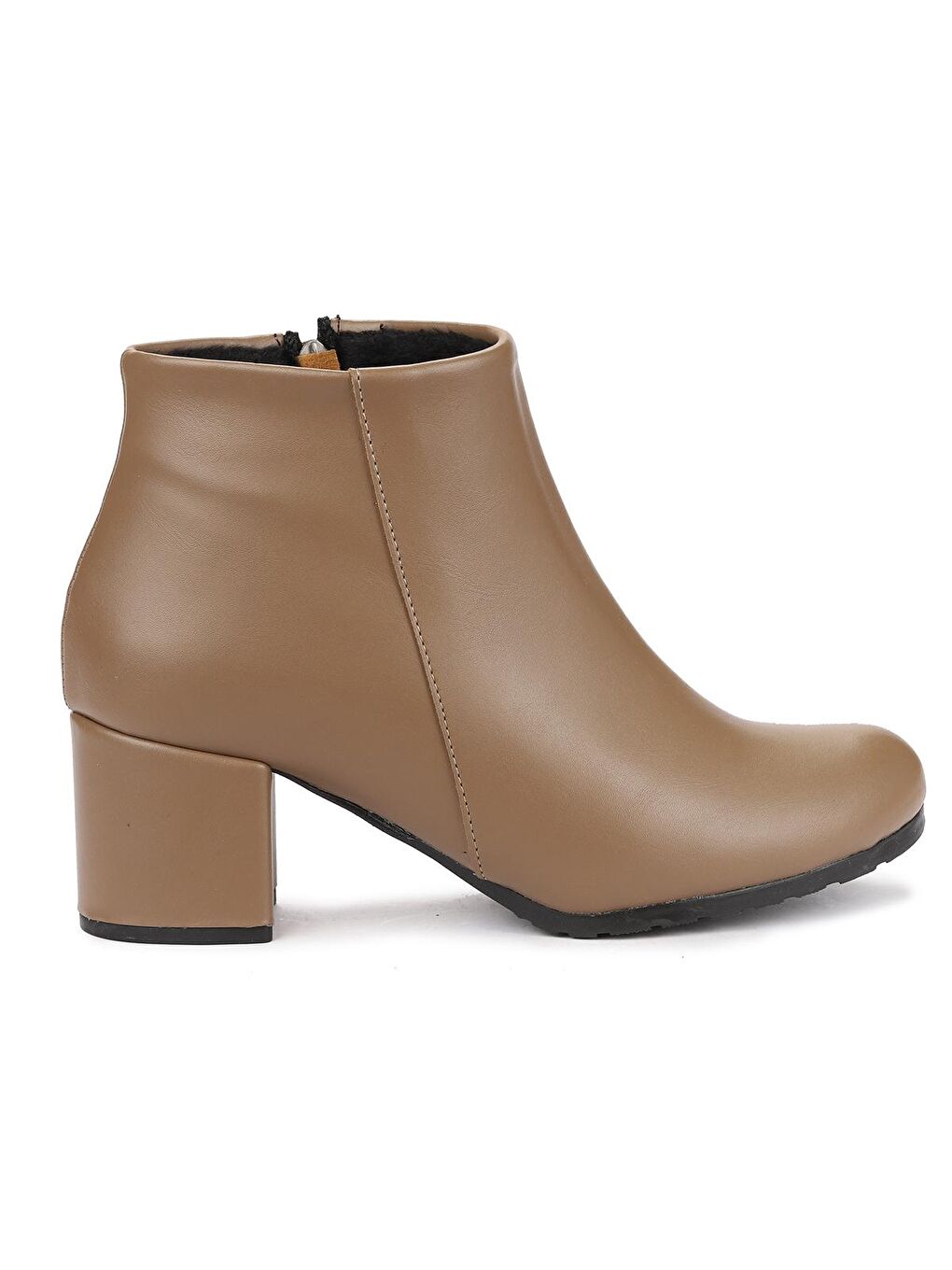 Bej 520 Cilt 6 Cm Topuklu Termo Taban Kadın Bot Ayakkabı-3