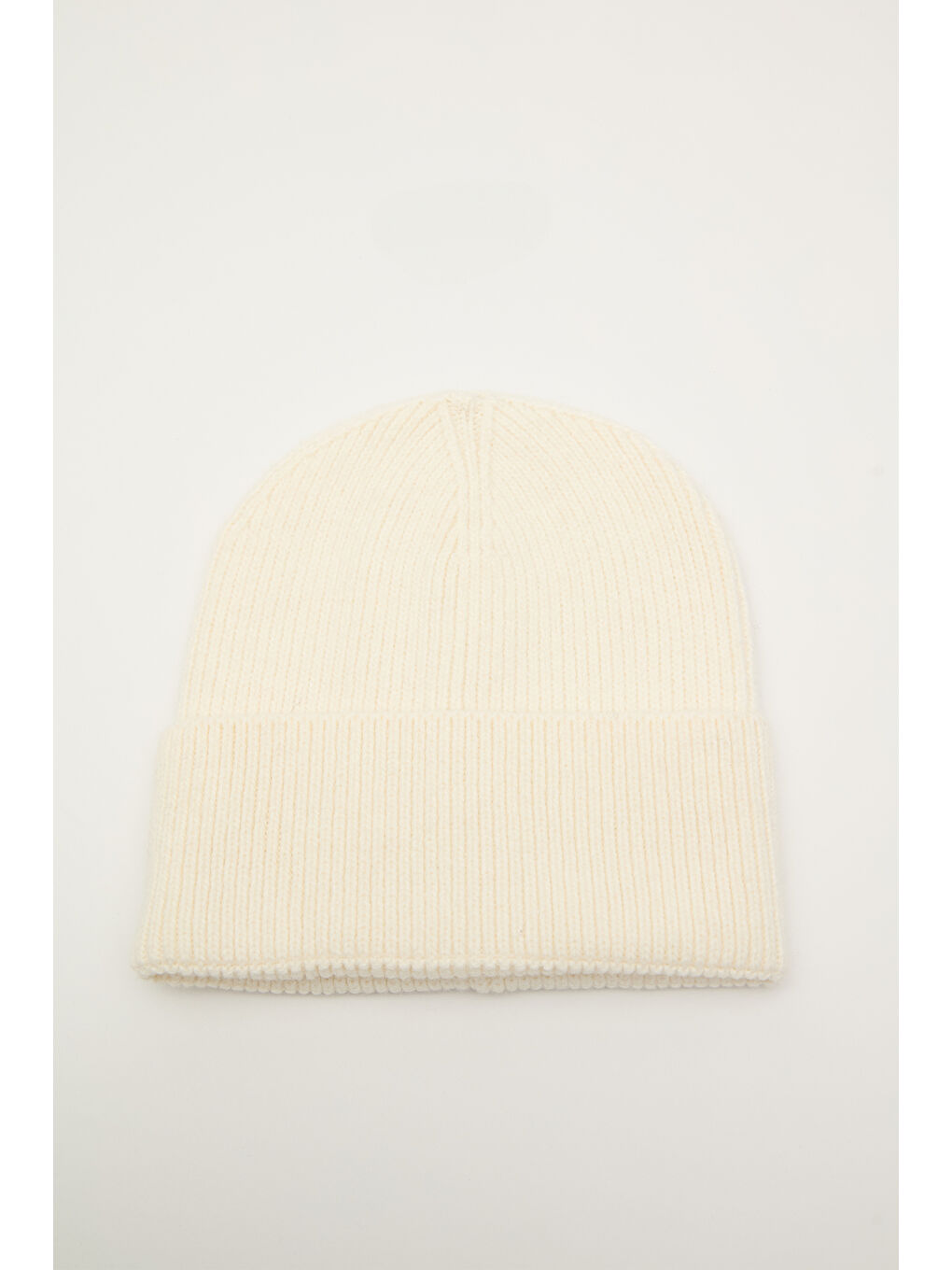 Fitilli Örgü Bere Ekru-3