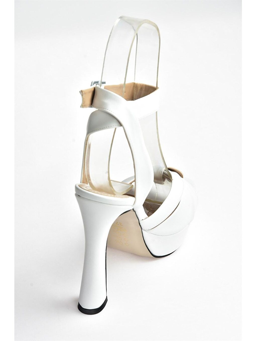 Beyaz/Ten Kalın Plaform Topuklu Kadın Ayakkabı K404080209-3