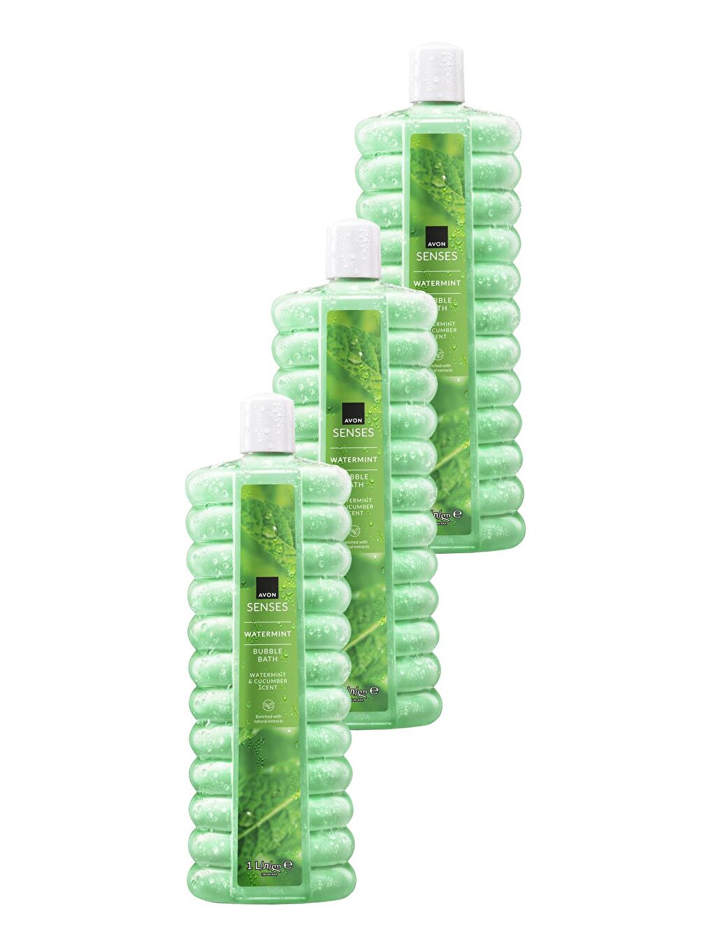 Senses Water Mint Nane ve Salatalık Kokulu Banyo Köpüğü 1 Lt. Üçlü Set-1