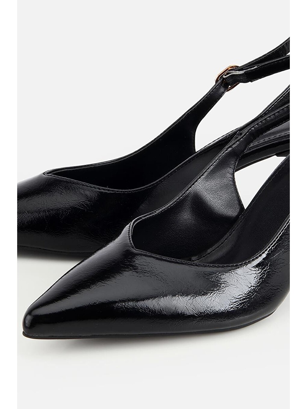 Kadın Siyah Arkası Açık İnce Topuklu Stiletto-2