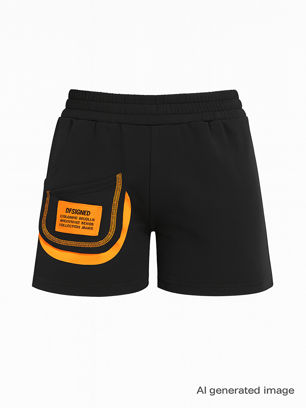 Turuncu Kız Çocuk Yanı Armalı Cepli Şort