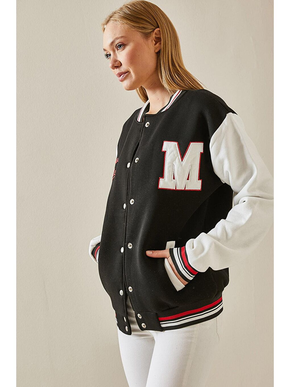 Siyah Çıtçıt Düğmeli Kolej Ceket 4KXK4-47603-02-1