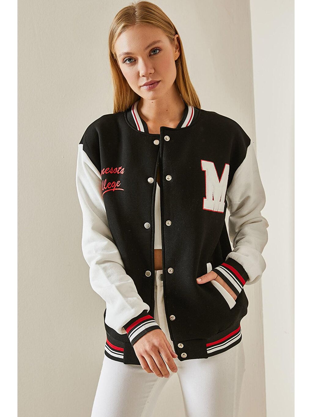 Siyah Çıtçıt Düğmeli Kolej Ceket 4KXK4-47603-02-2