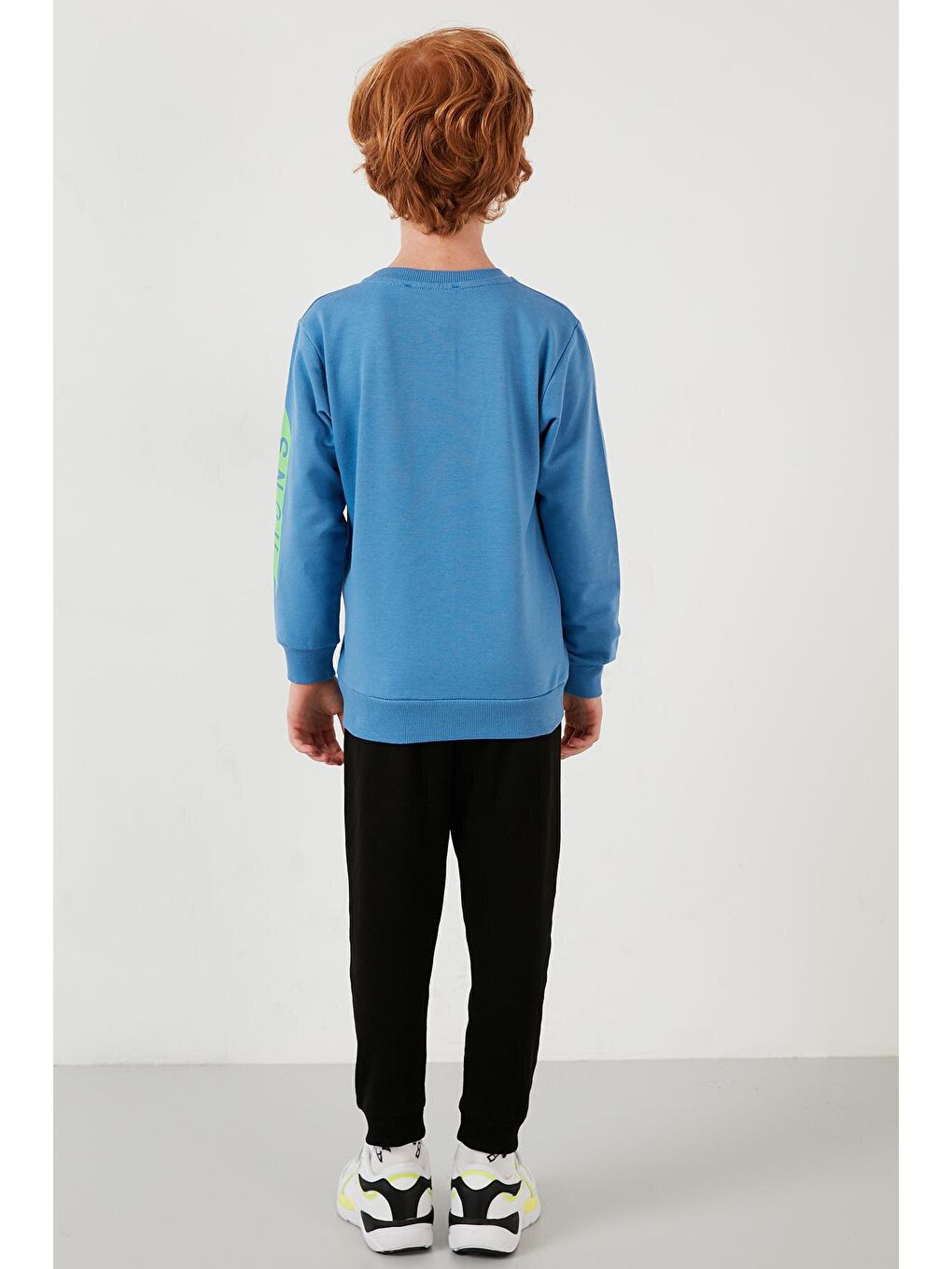 Mavi Baskılı Bisiklet Yaka Cepli % 100 Pamuk Çocuk Unisex Çocuk Takım 59211212-4