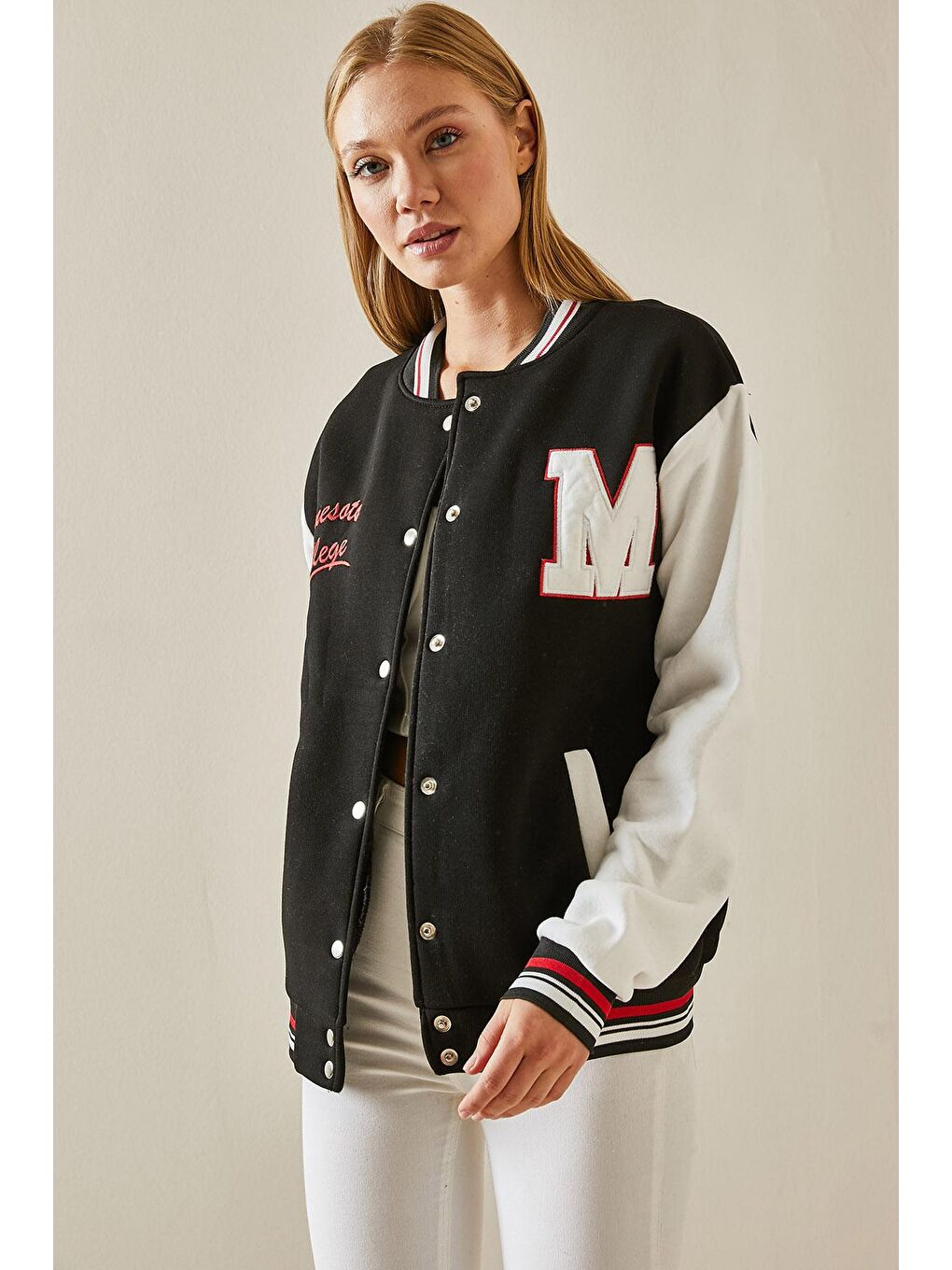 Siyah Çıtçıt Düğmeli Kolej Ceket 4KXK4-47603-02-3