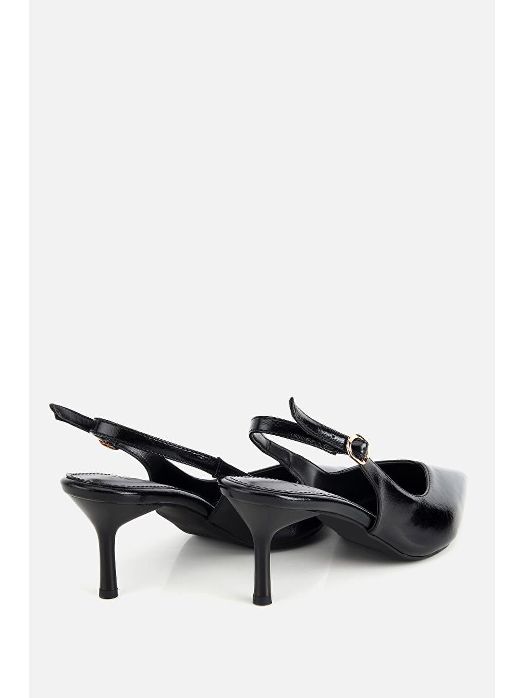 Kadın Siyah Arkası Açık İnce Topuklu Stiletto-3