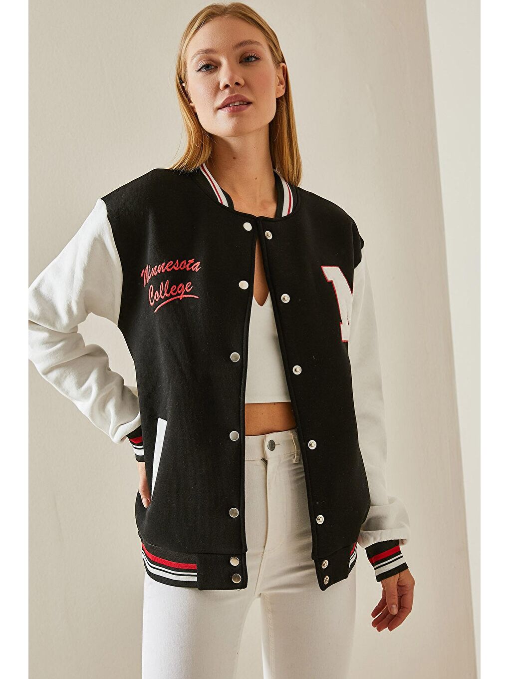 Siyah Çıtçıt Düğmeli Kolej Ceket 4KXK4-47603-02-4