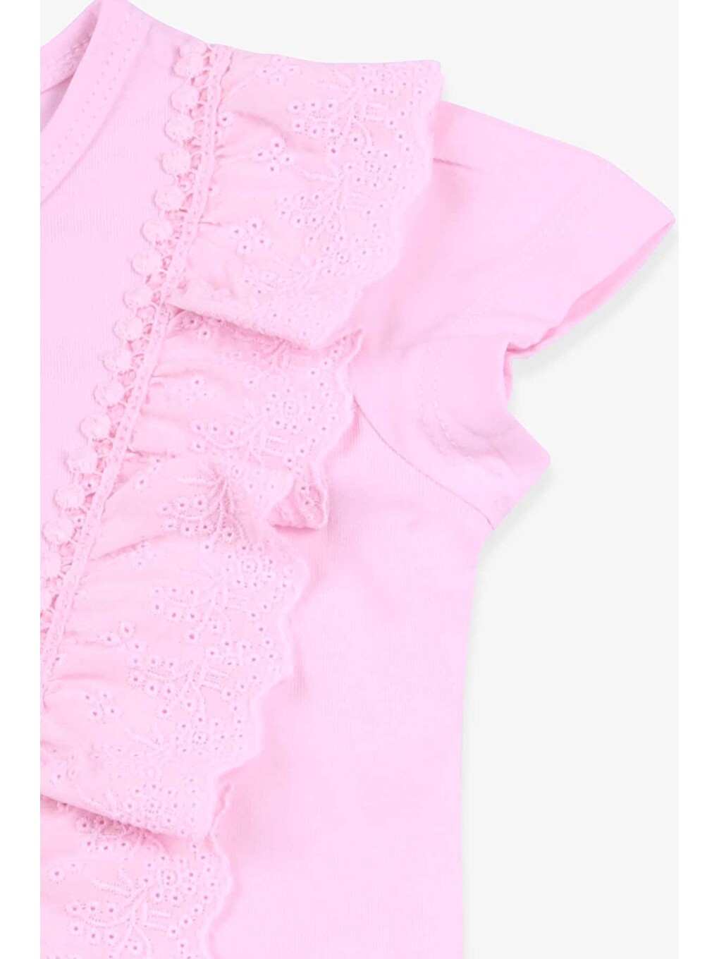 Pembe Kız Bebek Tişört Güpürlü Pudra (1.5 Yaş)-2