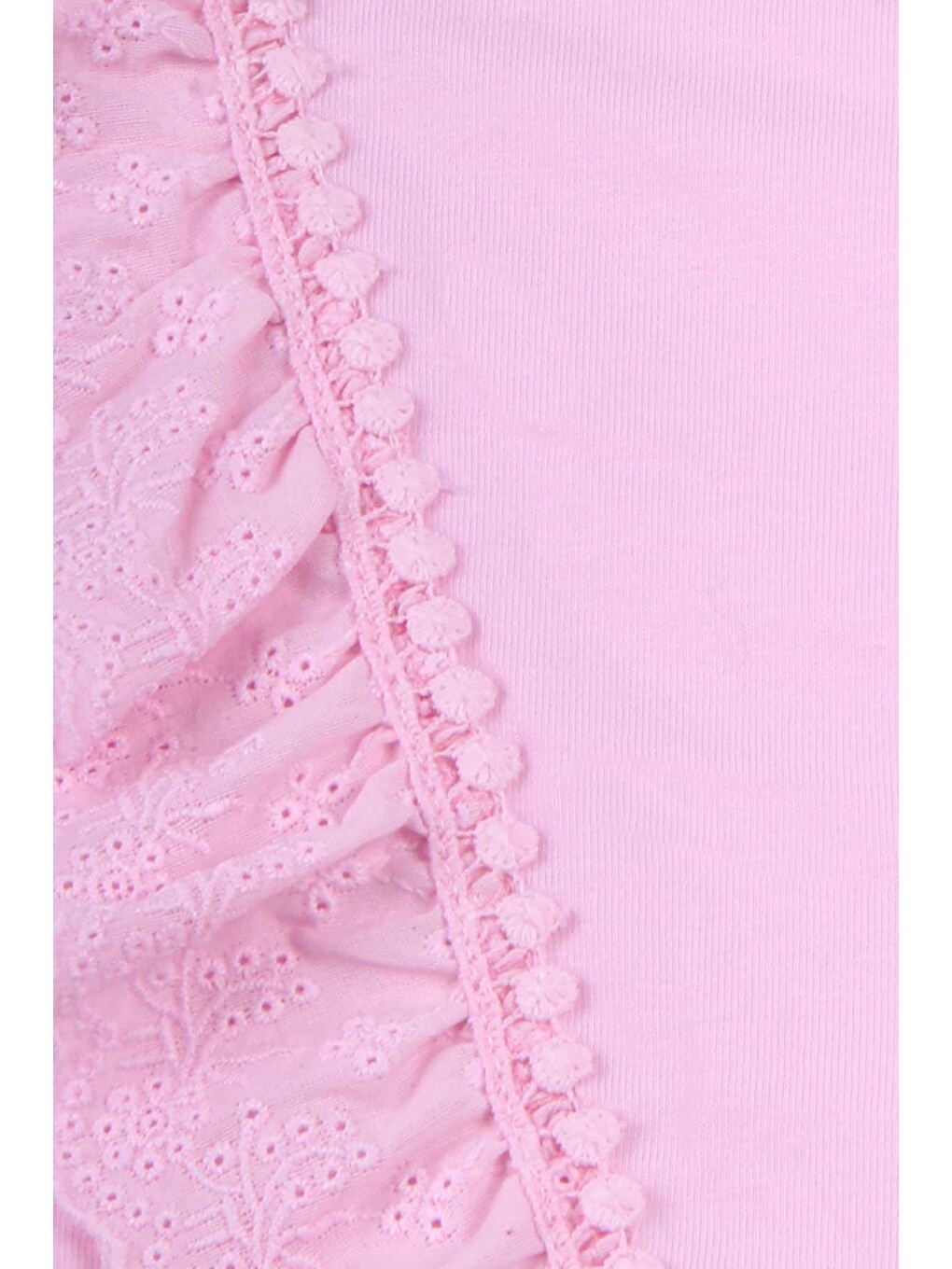 Pembe Kız Bebek Tişört Güpürlü Pudra (1.5 Yaş)-3