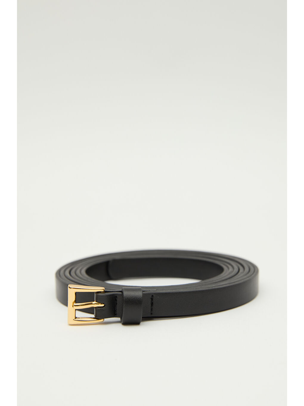 Dolamalı Kare Tokalı Kemer Siyah-1