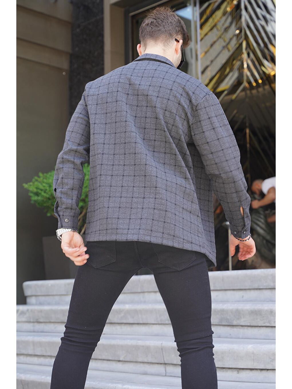 Antrasit Ekoseli Erkek Oduncu Gömlek 6710-1