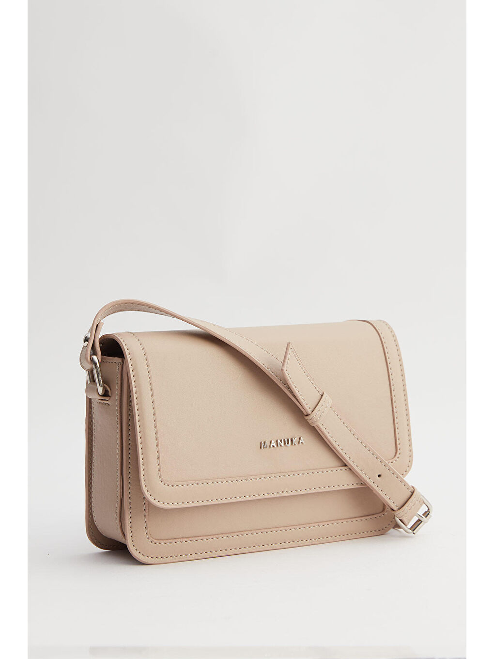 Bej Kapaklı Omuz Çantası Vizon-2