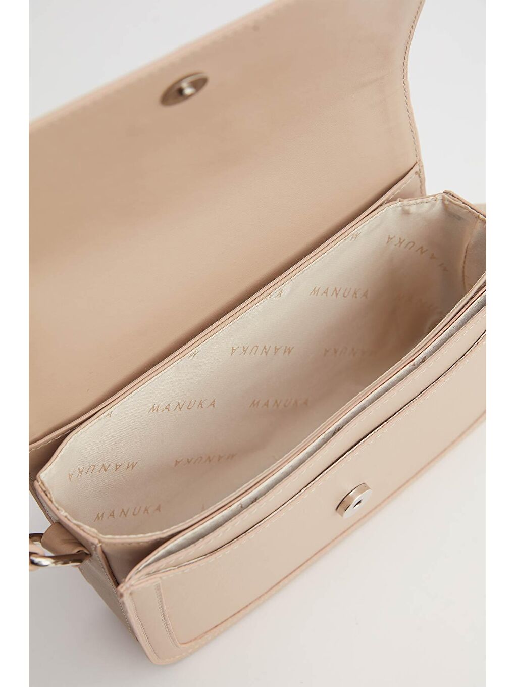 Bej Kapaklı Omuz Çantası Vizon-4