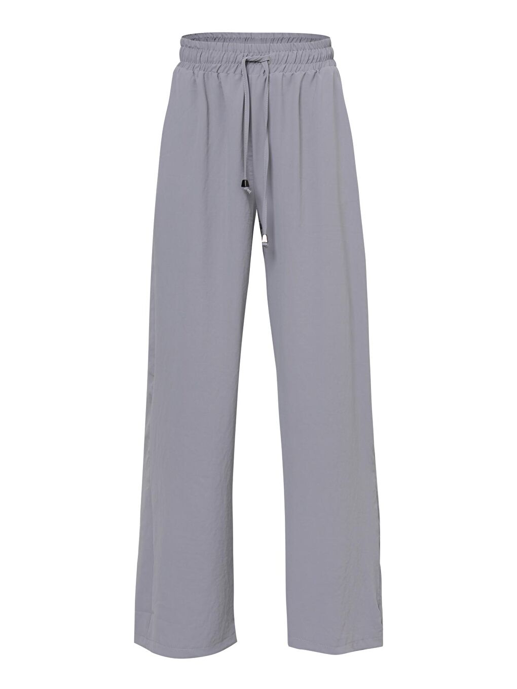 Beli Lastikli Bol Paça Pantolon Gri