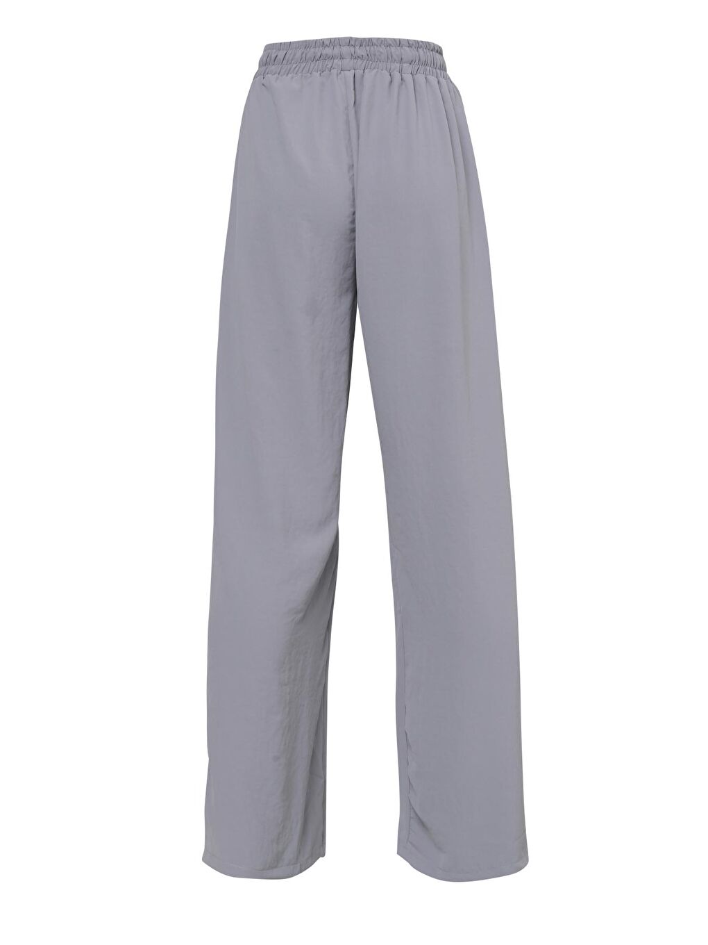 Beli Lastikli Bol Paça Pantolon Gri-1