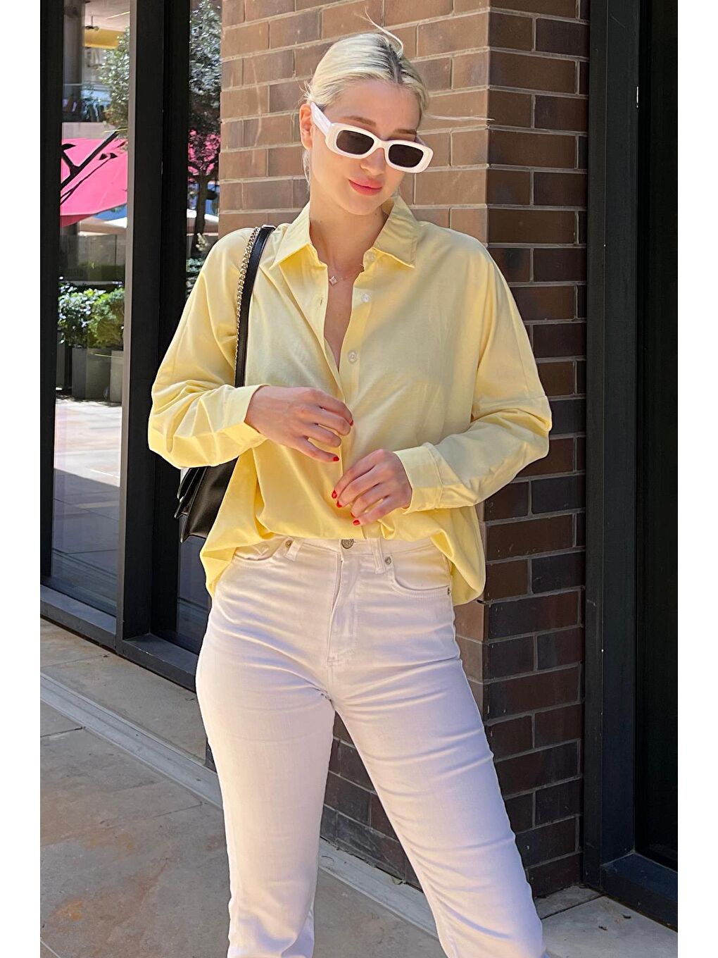 Sarı Oversize Gömlek Mg1369-2