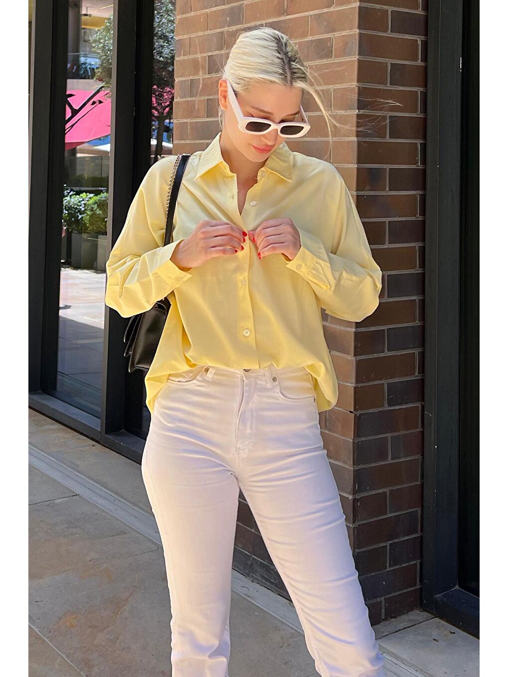 Sarı Oversize Gömlek Mg1369-3