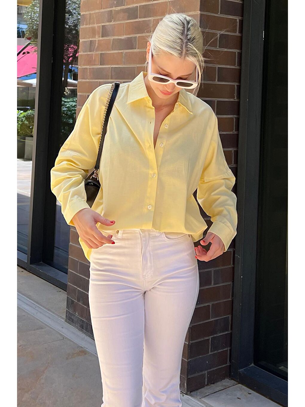 Sarı Oversize Gömlek Mg1369-4