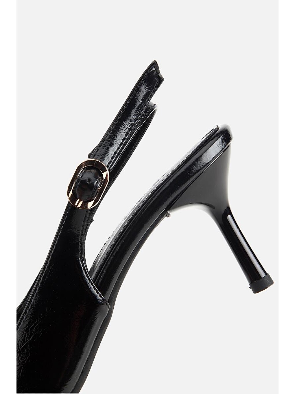 Kadın Siyah Arkası Açık İnce Topuklu Stiletto-5